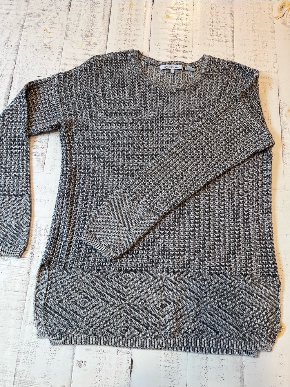 eight eight eight Gray Textured Knit Sweater
